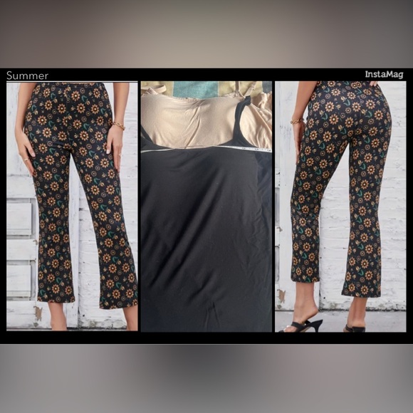 no brand Pants - Elastic Waist Wide Leg Pants  (New) & build in bra tank (used one time) set